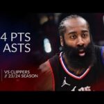 James Harden 14 pts 9 asts vs Clippers 23/24 season