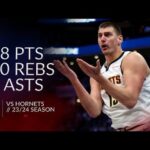 Nikola Jokic 18 pts 10 rebs 9 asts vs Hornets 23/24 season