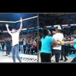 Indiana Pacers fan knocks down a halfcourt shot for 25,000 dollars!!