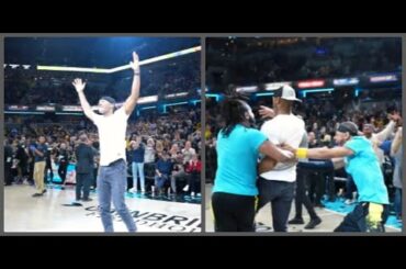 Indiana Pacers fan knocks down a halfcourt shot for 25,000 dollars!!