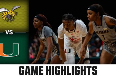 Alabama State vs. Miami Game Highlights | 2023-24 ACC Women’s Basketball
