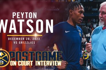 Peyton Watson On-Court Interview After Win vs. Grizzlies 🎙 | 12/28/23