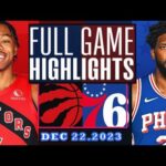 Philadelphia 76ers vs Toronto Raptors GAME 1+2 FULL DEC 22,2023 | NBA Season