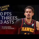 Trae Young 40 pts 4 threes 13 asts vs Wizards 23/24 season