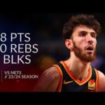 Chet Holmgren 18 pts 10 rebs 2 blks vs Nets 23/24 season