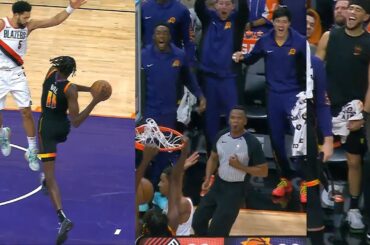 Bol Bol goes full court for euro step dunk and the Suns loved it 😂