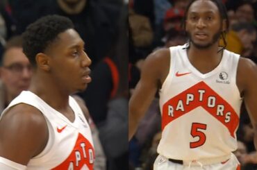 RJ Barrett and Immanuel Quickley first buckets for Raptors after trade vs Cavs