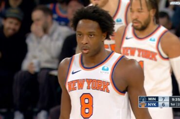 OG Anunoby first bucket with the Knicks after trade vs Timberwolves