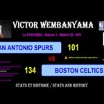 SAN ANTONIO SPURS - BOSTON CELTICS : 101-134 - 01/01/2024 - STATS MATCH WEMBY NBA - #19