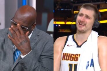 Nikola Jokic gets annoyed with Shaq after talking about his game winner vs Warriors 😂