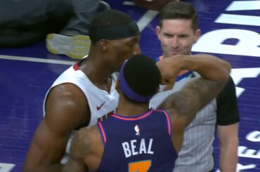 Bradley Beal and Bam Adebayo have a flex off after foul and makes ref laugh😂