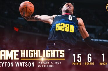 Peyton Watson Full Game Highlights vs. Pistons 🎥