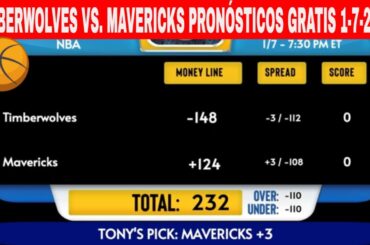 Minnesota Timberwolves vs Dallas Mavericks 1/7/2024 Pronósticos GRATIS de la NBA, de Apuestas