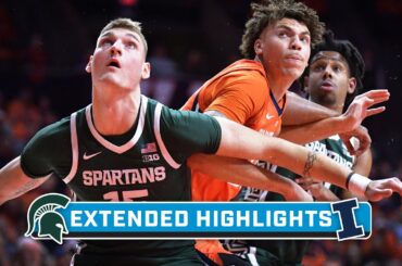 Michigan State at Illinois | Extended Highlights | Big Ten Men's Basketball | Jan. 11, 2024