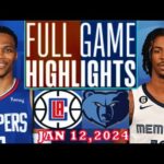 Memphis Grizzlies vs Los Angeles Clippers FULL GAME Highlights JAN 12, 2024