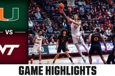 Miami vs. Virginia Tech Game Highlights | 2023-24 ACC Men’s Basketball