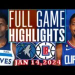 Minnesota Timberwolves vs Los Angeles Clippers FULL GAME Highlights JAN 14,2024