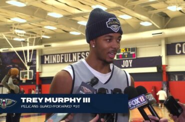 Trey Murphy III talks playing with Jordan Hawkins, CJ McCollum's dunk | New Orleans Pelicans