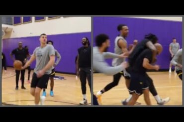 Denver Nuggets have a halfcourt contest after practice!!