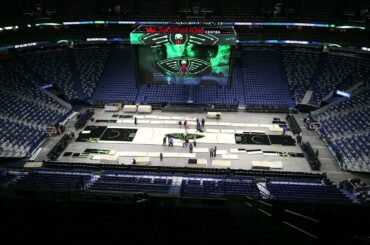 Timelapse: New Orleans Pelicans 2023-24 City Edition court installed at Smoothie King Center