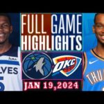 Minnesota Timberwolves vs Oklahoma City Thunder FULLGAME Qtr JAN 19, 2024 Highlights | NBA Season