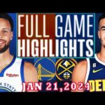 Denver Nuggets vs Golden State Warriors FULL GAME Qtr JAN 21, 2024 Highlights | NBA Season