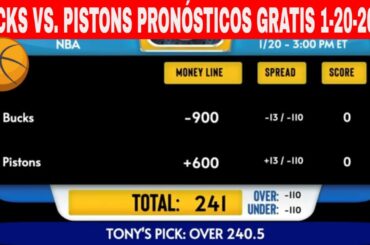 Milwaukee Bucks vs Detroit Pistons 1/20/2024 Pronósticos GRATIS de la NBA, Consejos de Apuestas Hoy