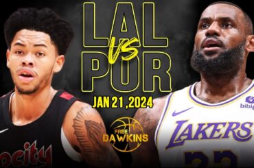 Los Angeles Lakers vs Portland Trail Blazers Full Game Highlights | January 21, 2024 | FreeDawkins