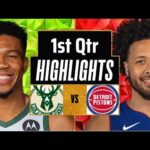 Milwaukee Bucks vs Detroit Pistons Full Highlights 1st QTR | Jan 22 | 2024 NBA Season