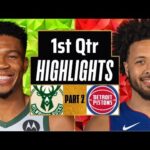 Milwaukee Bucks vs Detroit Pistons 1st QTR - PART 2 Highlights | Jan 22 | 2024 NBA Season