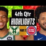 Milwaukee Bucks vs Detroit Pistons 4th QTR - PART 2 Highlights | Jan 22 | 2024 NBA Season