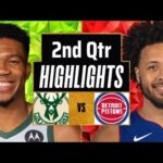 Milwaukee Bucks vs Detroit Pistons Full Highlights 2nd QTR | Jan 22 | 2024 NBA Season