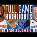 Memphis Grizzlies VS New York Knicks FULLGAME Qtr JAN 22, 2024 Highlights | NBA Season