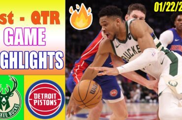 Milwaukee Bucks vs Detroit Pistons Game Highlights 2nd QTR Jan 22, 2024 | NBA Highlights 2024