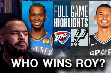 WEMBY VS CHET FOR ROY!! San Antonio Spurs vs OKC Thunder Full Game Highlights REACTION