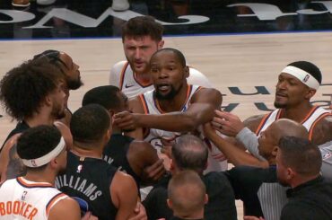 Scuffle in Suns vs Mavs! Kevin Durant and Grant Williams get into it 👀🍿