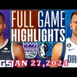 Dallas Mavericks vs Sacramento Kings FULLGAME Qtr JAN 27, 2024 Highlights | NBA Season