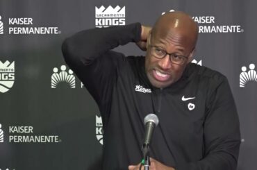 Sacramento Kings head coach Mike Brown talks about 134-133 victory over Golden State Warriors