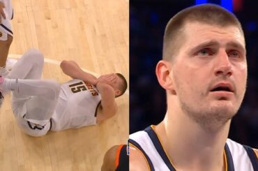 Nikola Jokic in serious pain after poked in the eye and Knicks crowd cringes