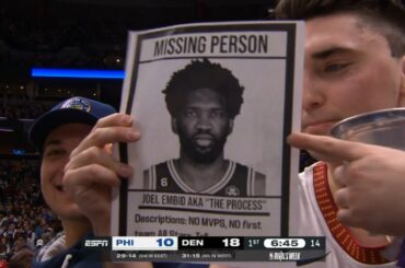 Nuggets fans chant "Where's Embiid at?" after not playing in Denver since 2019