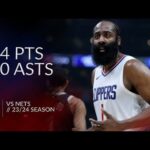 James Harden 24 pts 10 asts vs Nets 23/24 season