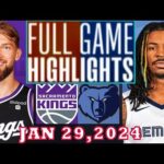 Sacramento Kings vs Memphis Grizzlies FULLGAME Qtr JAN 29, 2024 Highlights | NBA Season