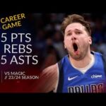 Luka Doncic 45 pts 9 rebs 15 asts vs Magic 23/24 season