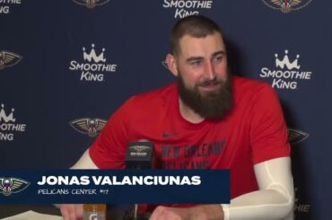 Jonas Valanciunas talks team-high 25 in Win | Pelicans-Rockets Postgame 1/31/2024