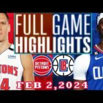 Detroit Pistons vs Los Angeles Clippers FULLGAME Qtr Feb 02, 2024 Highlights | NBA Season