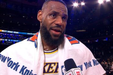 LeBron James Wearing a Knicks TOWEL in his Postgame Interview 👀