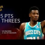 Brandon Miller 35 pts 5 threes vs Pacers 23/24 season