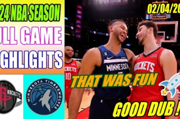 Houston Rockets vs Minnesota Timberwolves [FULL GAME] QTR (Feb 04, 2024) | NBA Highlights 2024