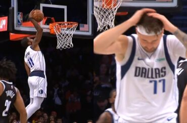 Kyrie Irving had Luka Doncic shocked after huge dunk off alley oop vs Nets 🤯