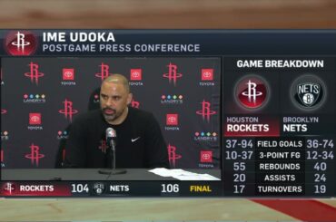 Ime Udoka PostGame Interview | Houston Rockets vs Brooklyn Nets